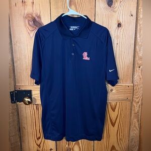 Nike Golf Tour Performance Men's Navy Polo Shirt - Ole Miss Logo